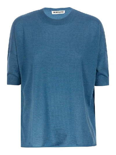 Shop Jil Sander Plain Jersey Top In Bright Blue