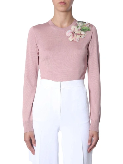 Shop Dolce & Gabbana Silk Sweater In Rosa