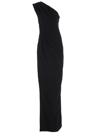 Shop Dsquared2 Dress Single Shoulder Longo Viscose Crepe In Black