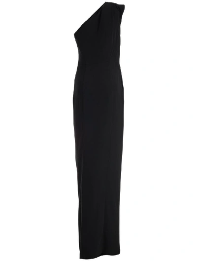 Shop Dsquared2 Dress Single Shoulder Longo Viscose Crepe In Black