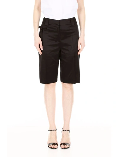 Shop Prada Shorts With Bow In Nero Nero (black)