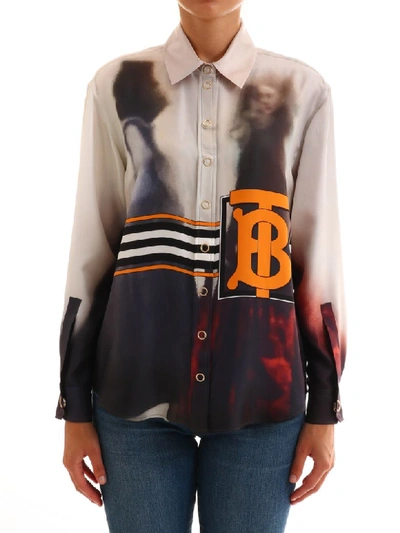 Shop Burberry Over Silk Shirt In Multicolor