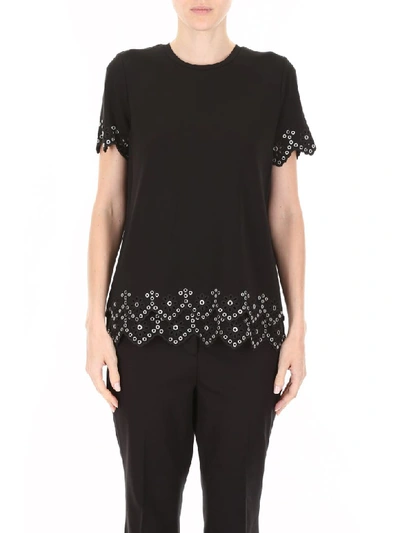 Shop Michael Michael Kors Top With Studs In Black Silver (black)