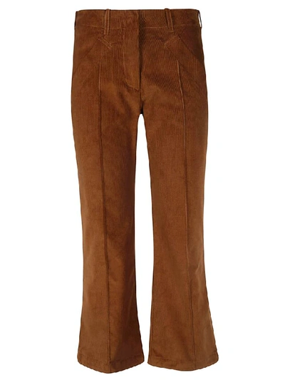 Shop Jejia Flared Trousers In Brown