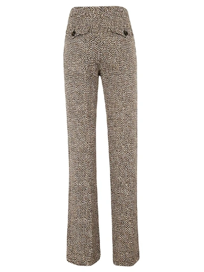 Shop Chloé Patterned Trousers In Brown/beige