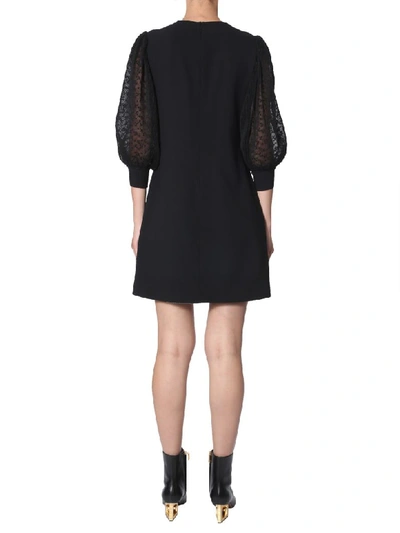 Shop Givenchy Dress With Pleated Sleeves In Nero