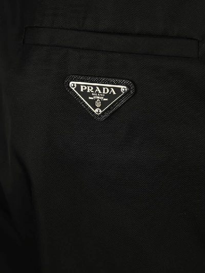 Shop Prada Cropped Track Pants In Black