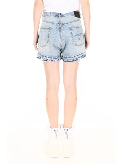 Shop R13 Crossover Denim Shorts In Tilly (light Blue)
