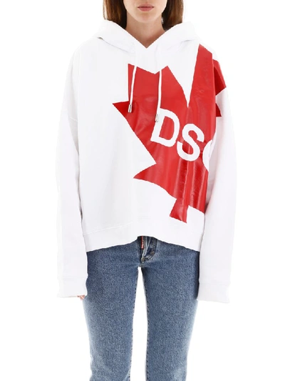 Shop Dsquared2 Logo Hoodie In White (white)
