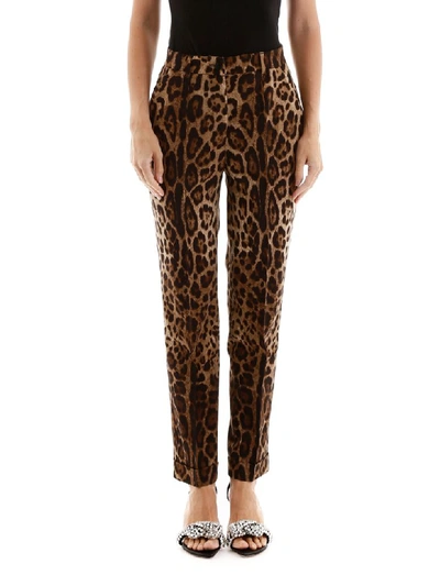Shop Dolce & Gabbana Leopard-printed Trousers In Leo New (beige)