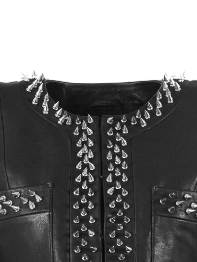 Shop Balmain Black And Silver Viscose Suit Jacket In Nero