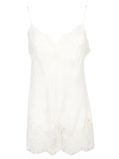 Shop Gold Hawk Laced Detail Top In Ivory