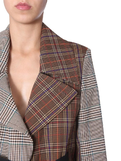 Shop Mm6 Maison Margiela Tartan Jacket In Marrone