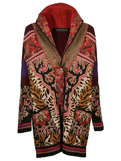 Shop Etro Knitted Cardi-coat In Multicolor
