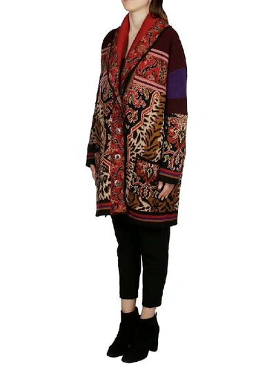 Shop Etro Knitted Cardi-coat In Multicolor