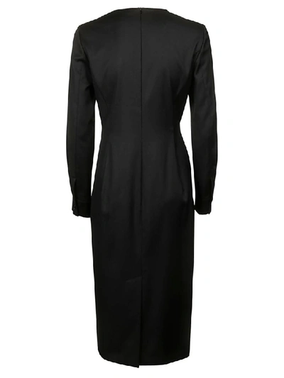 Shop Max Mara Chiffon Dress In Black
