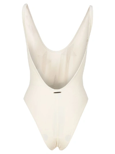 Shop Stella Mccartney One-piece Swimsuit With Stars In Ivory