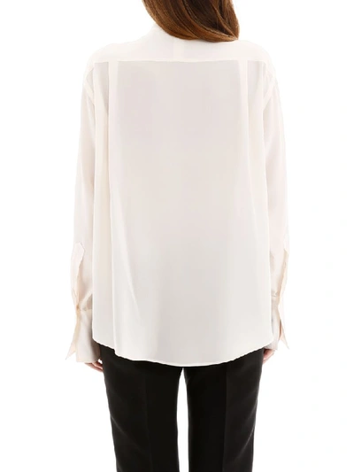 Shop Stella Mccartney Bow Shirt In Natural (beige)