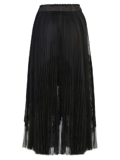 Shop Sacai Pleated Skirt In Black