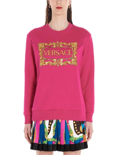 Shop Versace Sweatshirt In Fuchsia