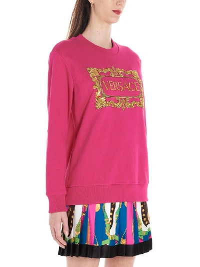 Shop Versace Sweatshirt In Fuchsia