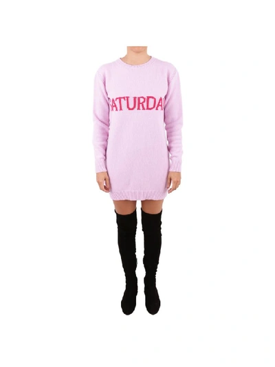 Shop Alberta Ferretti Virgin Wool And Cashmere Dress In Pink