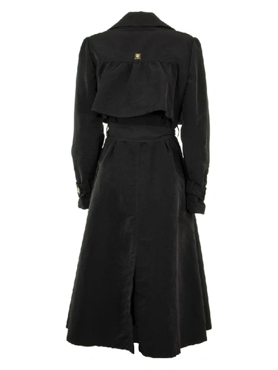 Shop Elisabetta Franchi Celyn B. Dust Coat With Belt In Black