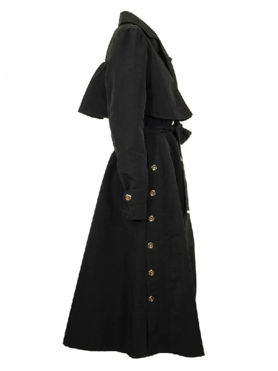 Shop Elisabetta Franchi Celyn B. Dust Coat With Belt In Black