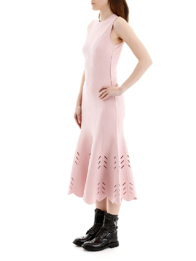 Shop Alexander Mcqueen Knit Midi Dress In Blush Pink (pink)