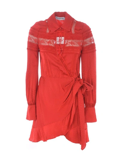 Shop Self-portrait Dress In Rosso