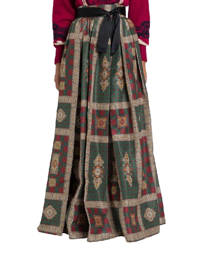 Shop Etro Darlington Long Skirt In Verde