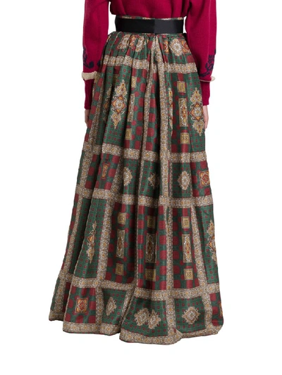 Shop Etro Darlington Long Skirt In Verde