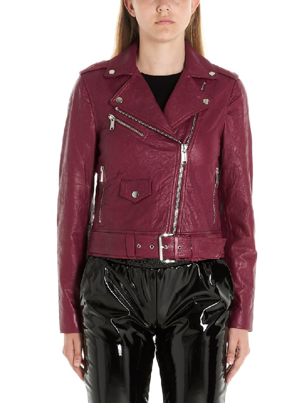 michael kors purple leather jacket