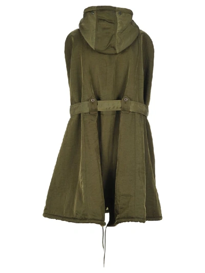 Shop Miu Miu Trench Style Cape In Military Green