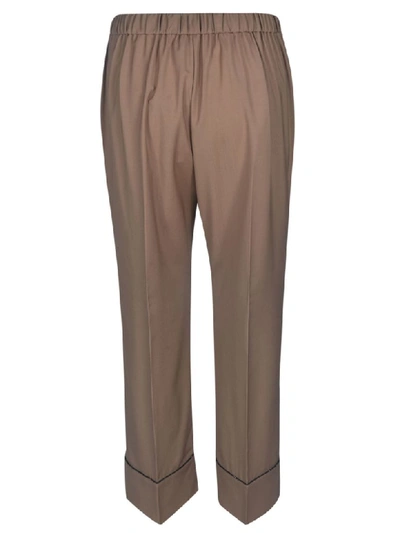 Shop N°21 Elastic Straight Trousers In Camel