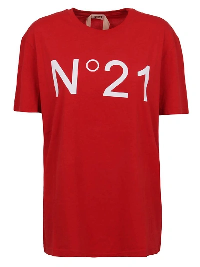Shop N°21 T-shirt Grigia In Rosso