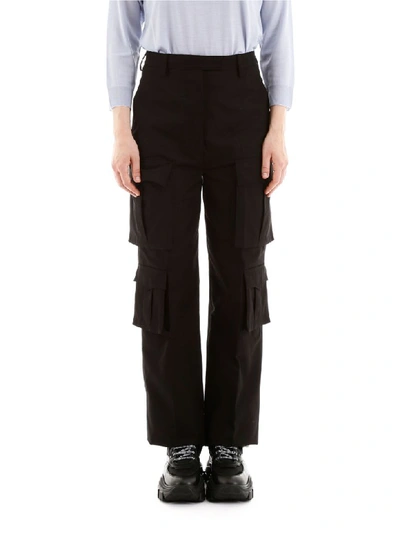 Shop Prada Cargo Trousers In Nero (black)