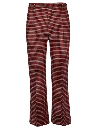 Shop Chloé Checked Cropped Trousers In Red