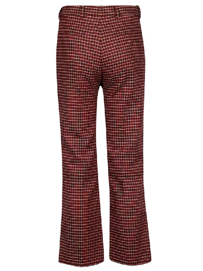 Shop Chloé Checked Cropped Trousers In Red