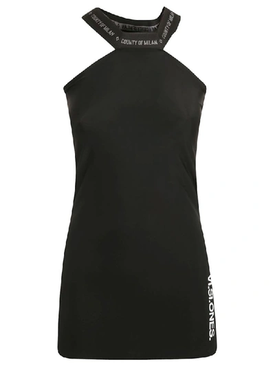 Shop Marcelo Burlon County Of Milan Visione Mini Dress In Black/multicolor