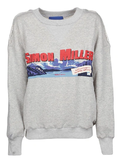 Shop Simon Miller Mountain Print Sweatshirt In Grey Whith Sm Mountain Print