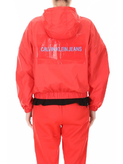 Shop Calvin Klein Jeans Est.1978 Nylon Jacket In Tomato (red)