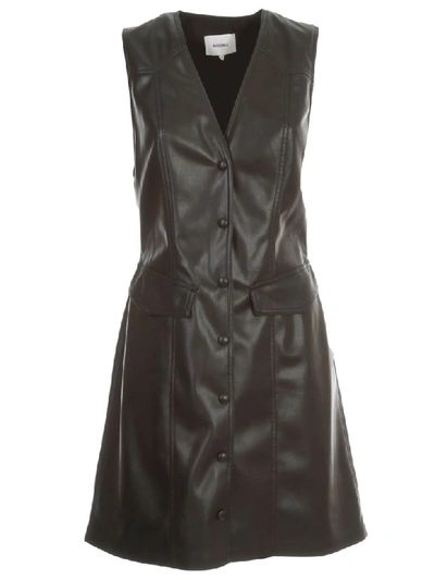 Shop Nanushka Menphi Dress W/s Faux Leather In Black