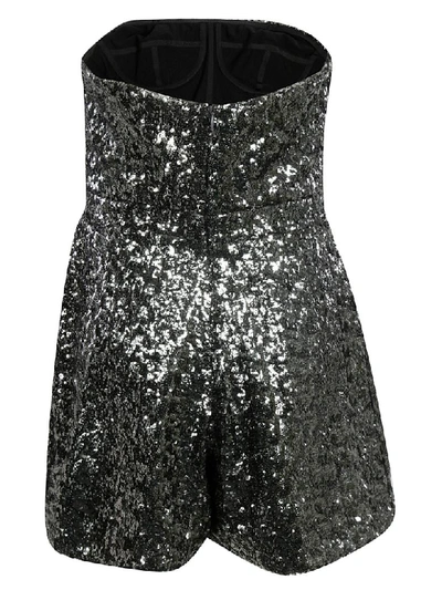 Shop Alexis Strapless Playsuit In Silver