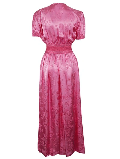 Shop Attico V-neck Maxi Dress In Barbie Pink