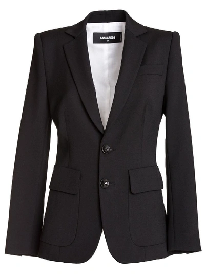 Shop Dsquared2 Dsquared Wool Cady Sabrina Blazer In Black In Nero