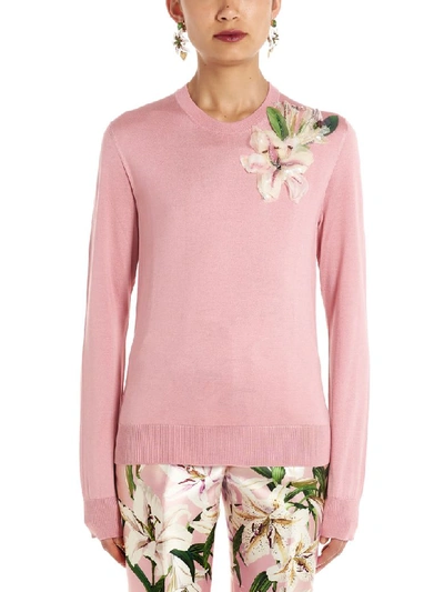 Shop Dolce & Gabbana Giglio Sweater In Pink