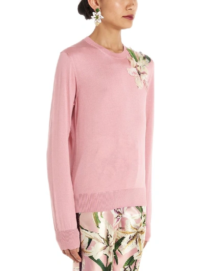Shop Dolce & Gabbana Giglio Sweater In Pink