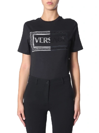 Shop Versace Round Neck T-shirt In Nero