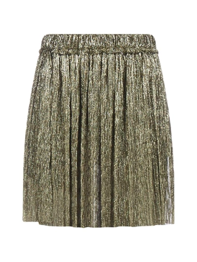 Isabel Marant Étoile Micro Pleated Mini Skirt In Dore